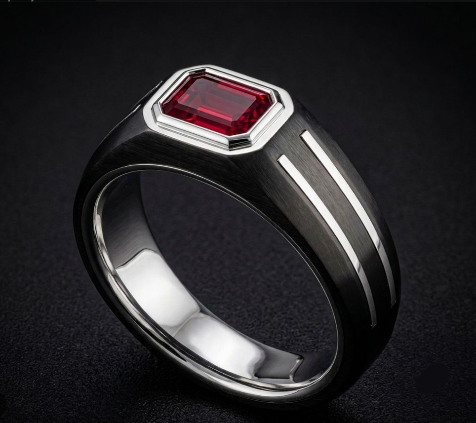 Ruby Lab Created & PVD Noir